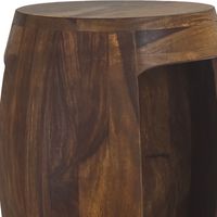 Beistelltisch Sheesham Massivholz rund 30cm Couchtisch mit Fach Wohnzimmertisch – Ansicht 4