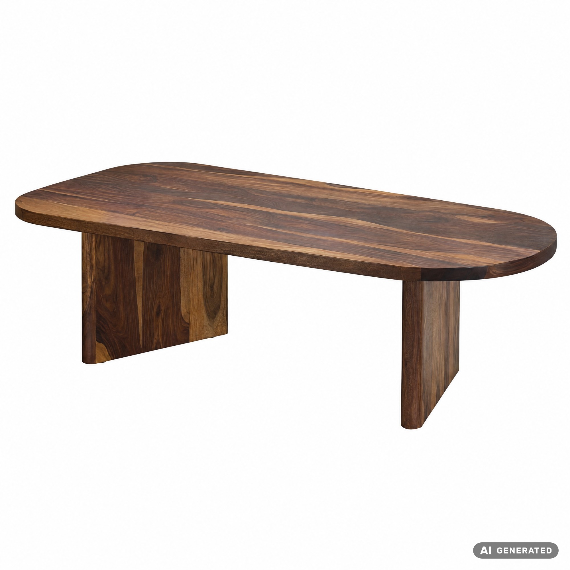 Couchtisch oval aus Sheesham Massivholz Sofatisch 120cm moderner Wohnzimmertisch