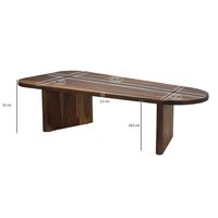 Couchtisch oval aus Sheesham Massivholz Sofatisch 120cm moderner Wohnzimmertisch – Ansicht 3