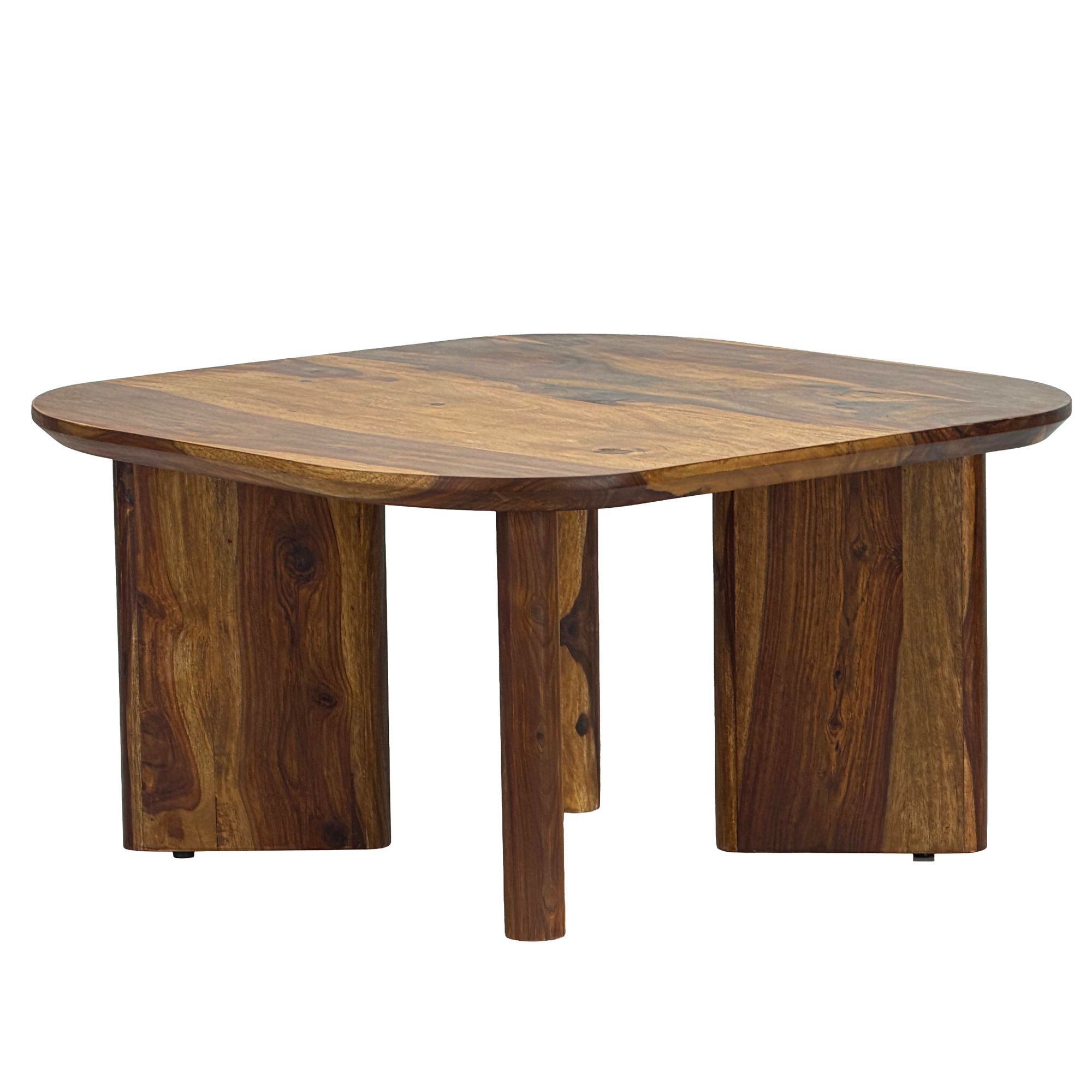 Couchtisch Sheesham Massivholz 60cm quadratisch Handgefertigter Wohnzimmertisch – Ansicht 6