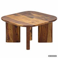 Couchtisch Sheesham Massivholz 60cm quadratisch Handgefertigter Wohnzimmertisch – Ansicht 6