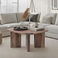 Couchtisch Sheesham Massivholz 60cm quadratisch Handgefertigter Wohnzimmertisch – Ansicht 1