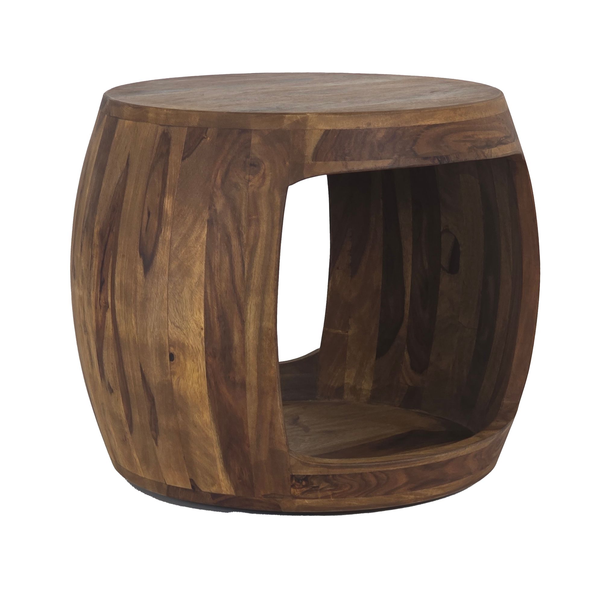 Beistelltisch Ø 50cm Sheesham Massivholz rund Ablage Couchtisch Wohnzimmertisch – Ansicht 6