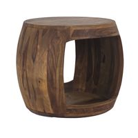 Beistelltisch Ø 50cm Sheesham Massivholz rund Ablage Couchtisch Wohnzimmertisch – Ansicht 6