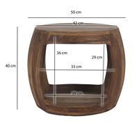 Beistelltisch Ø 50cm Sheesham Massivholz rund Ablage Couchtisch Wohnzimmertisch – Ansicht 3