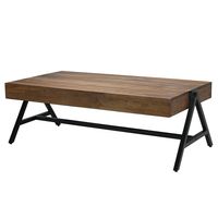 Couchtisch Sheesham Massivholz 120cm rechteckiger Wohnzimmertisch Industrial – Ansicht 6