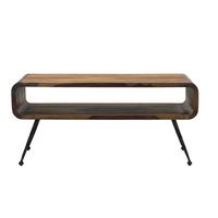 Couchtisch Sheesham Massiv Metallbeinen 100cm Industrial Retro Wohnzimmertisch – Ansicht 6