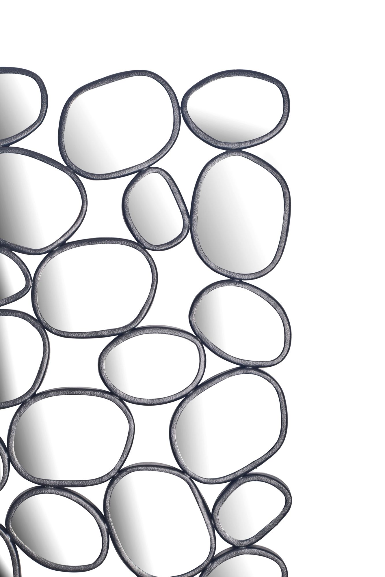 Wandspiegel 56x99 cm Glas Metallrahmen schwarz modern Design Tropfen Spiegel – Ansicht 5