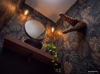 Wanddekoration Krokodil Aluminium 31 cm Wandobjekt goldfarben modern Tiermotiv – Ansicht 5