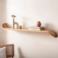 Wandregal Mango Massivholz modern Hängeregal Holz Handgefertigt geschwungen – Ansicht 1