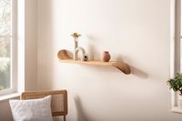 Wandregal Mango Massivholz modern Hängeregal Holz Handgefertigt geschwungen – Ansicht 2
