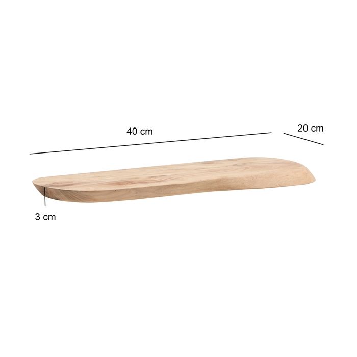 Wandregal Akazie Massivholz Holzregal Wandboard Regal organisch Holz massiv – Maßzeichnung