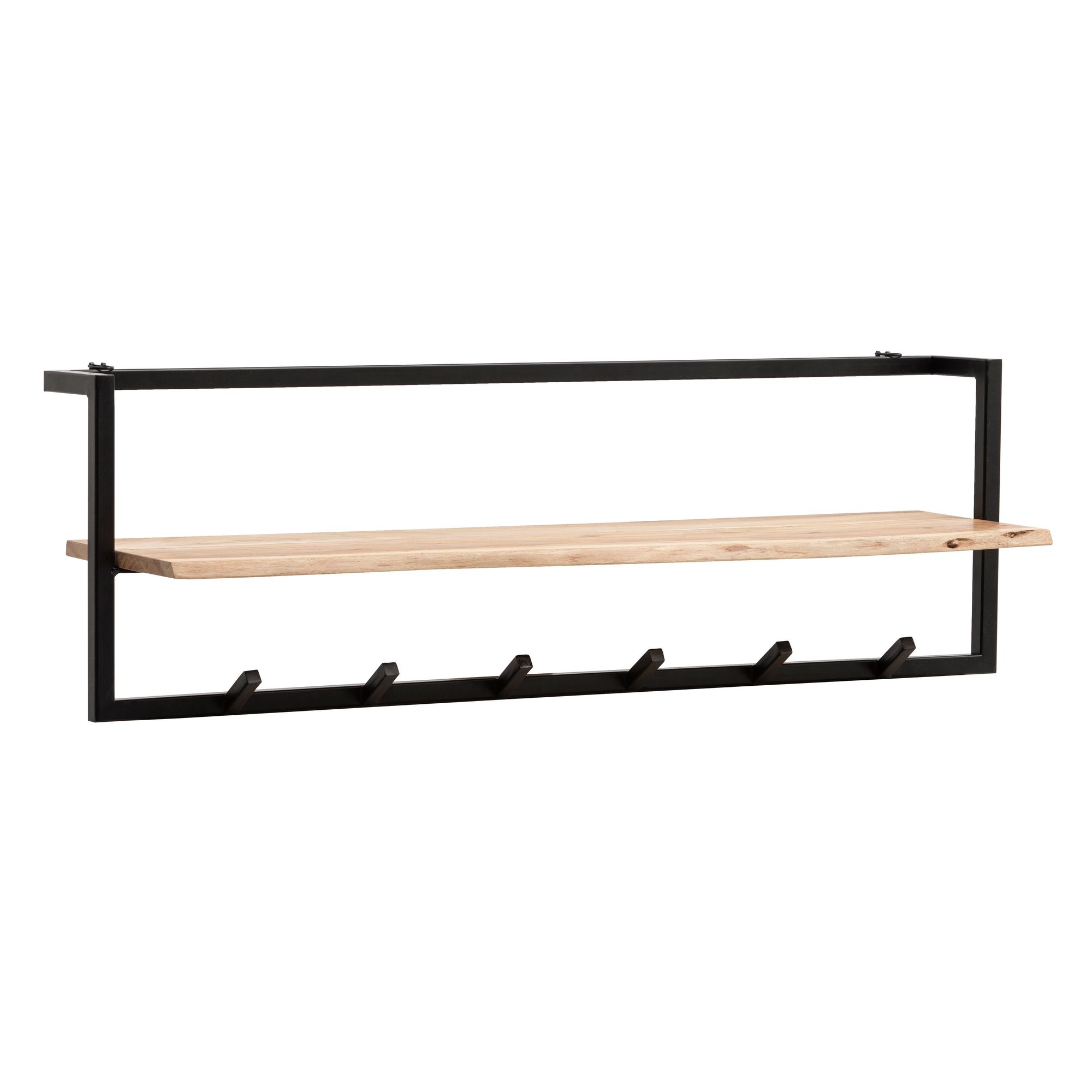 Wandgarderobe Akazie Massivholz 100cm Hängegarderobe Baumkante Industrial Modern – Ansicht 6