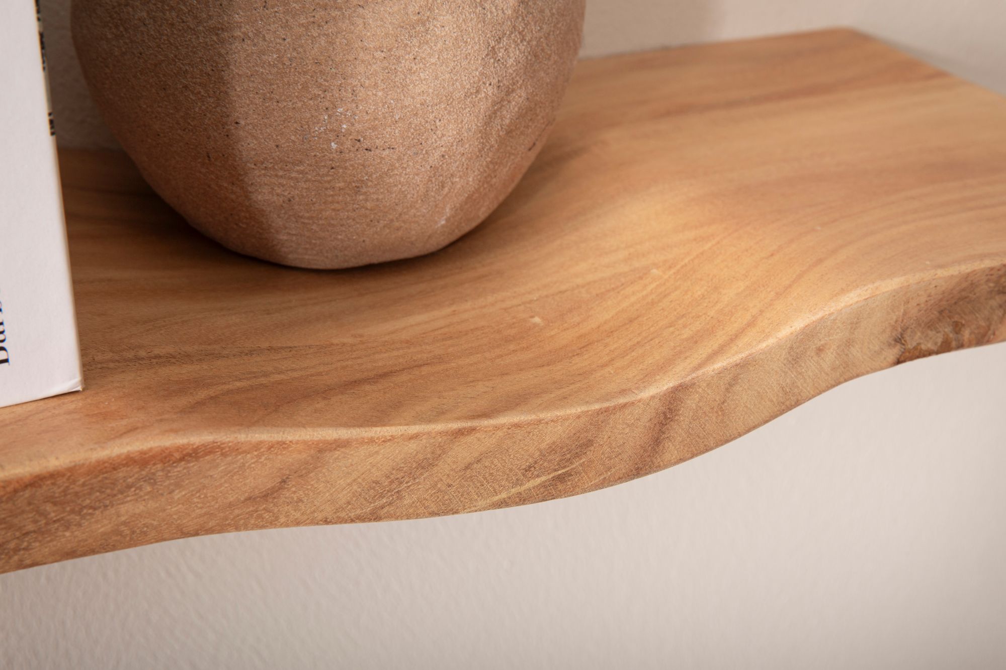 Wandregal Akazie Massivholz Holzregal Wandboard Regal Wellenform Massiv Modern – Ansicht 5