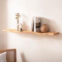 Wandregal Akazie Massivholz Holzregal Wandboard Regal Wellenform Massiv Modern – Ansicht 1