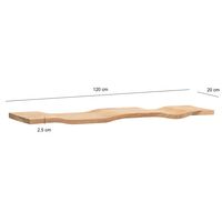 Wandregal Akazie Massivholz Holzregal Wandboard Regal Wellenform Massiv Modern – Ansicht 3