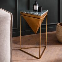 Beistelltisch FineBuy Anstelltisch Echter Marmor 37 cm Wohnzimmertisch Grün – Ansicht 1