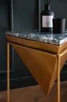 Beistelltisch FineBuy Anstelltisch Echter Marmor 37 cm Wohnzimmertisch Grün – Ansicht 4