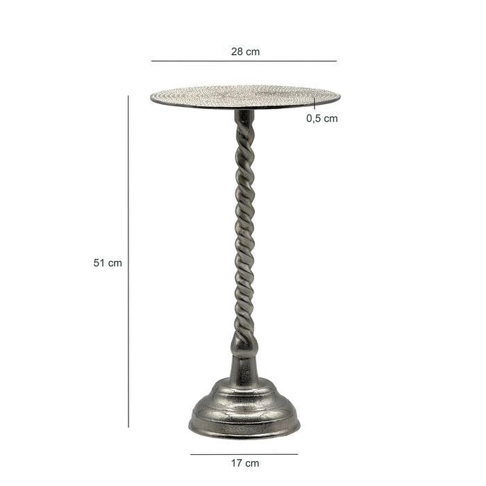 Beistelltisch Aluminium Anstelltisch Metall Wohnzimmertisch Dekotisch Couchtisch – Maßzeichnung