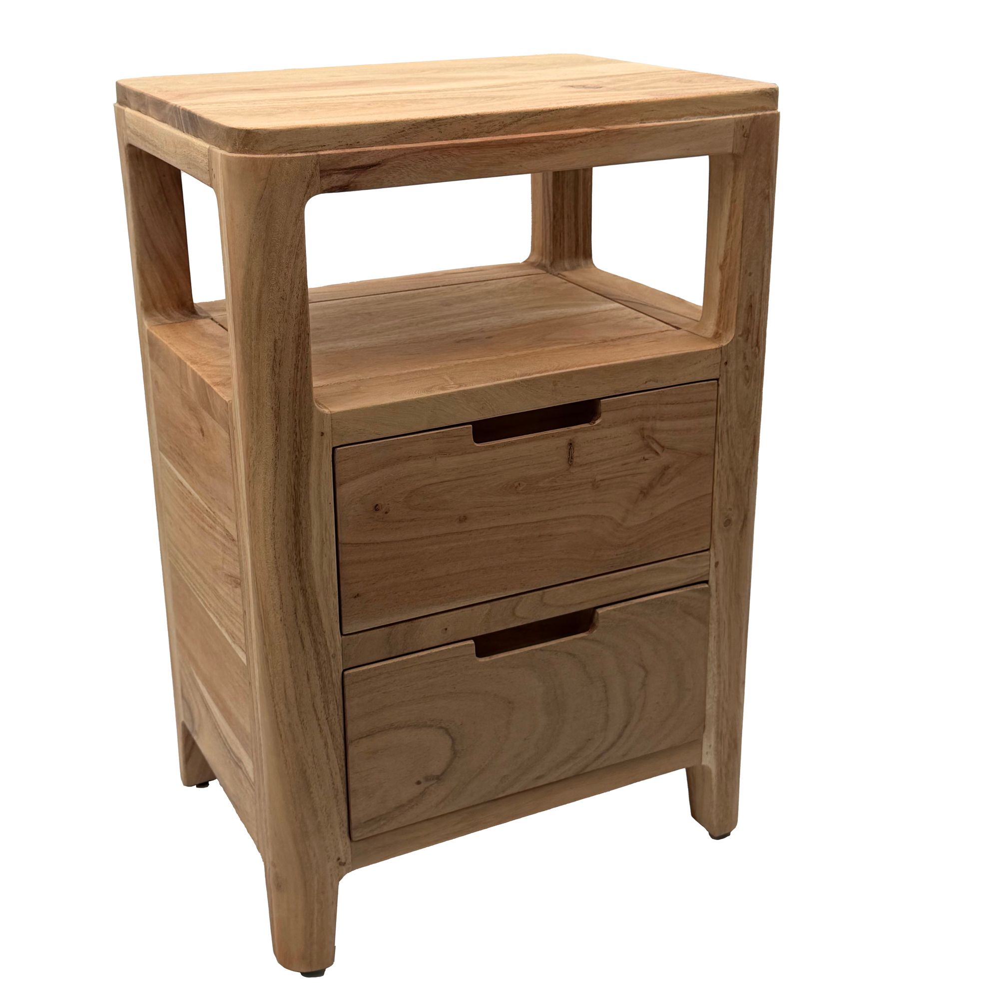 Nachttisch Massivholz Nachtkonsole Nachtkästchen Schublade Nachtschrank Modern – Ansicht 6