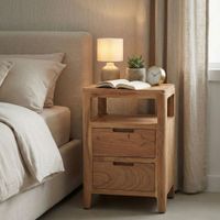 Nachttisch Massivholz Nachtkonsole Nachtkästchen Schublade Nachtschrank Modern – Ansicht 4