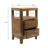Nachttisch Massivholz Nachtkonsole Nachtkästchen Schublade Nachtschrank Modern – Ansicht 3