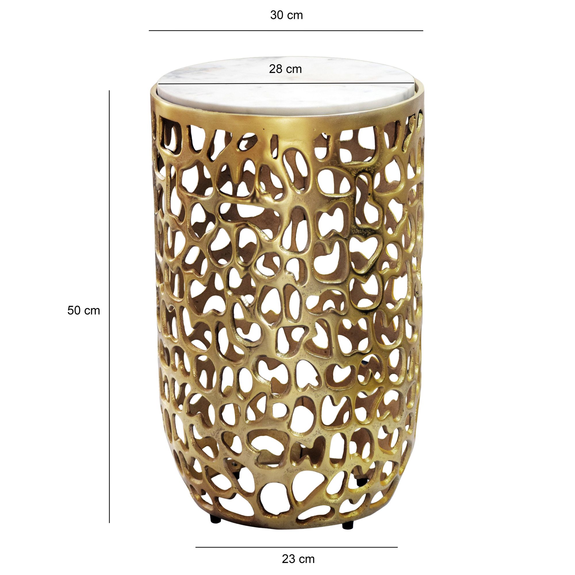 FineBuy Beistelltisch Aluminium rund 30cm – Anstelltisch mit Marmor Tischplatte – Design Metall Couchtisch für Wohnzimmer – runder Wohnzimmertisch modern – Dekotisch Handmade Sofatisch | Farbe: Gold FineBuy Beistelltisch Aluminium rund 30cm – Anstelltisch mit Marmor Tischplatte – Design Metall Couchtisch für Wohnzimmer – runder Wohnzimmertisch modern – Dekotisch Handmade Sofatisch | Farbe: Gold