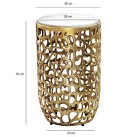 Beistelltisch Alu Metall Couchtisch Wohnzimmertisch Dekotisch Marmor Platte Rund – Ansicht 3