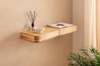 Wandregal Akazie Hängeregal mit Schublade Holz Wandboard Regal für die Wand – Ansicht 2