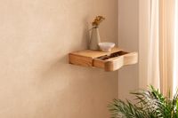 Wandregal Akazie Hängeregal mit Schublade Holz Wandboard Regal für die Wand – Ansicht 2