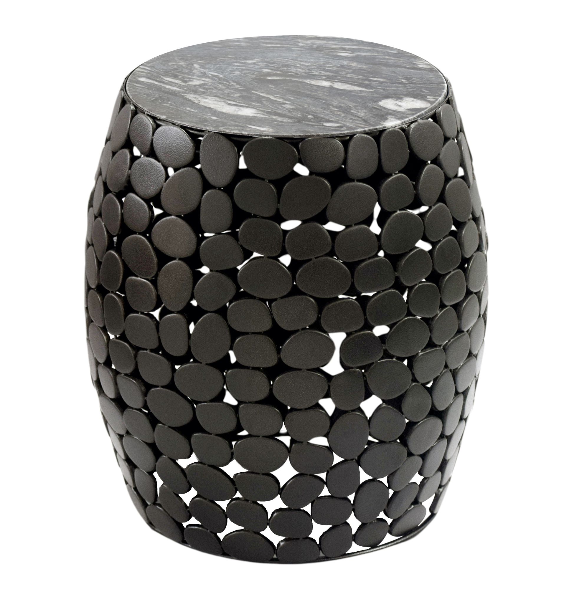 FineBuy Design Beistelltisch rund 40cm aus Aluminium schwarz & Marmor Tischplatte – Couchtisch Alu – Metall Wohnzimmertisch – Dekotisch Handmade | Farbe: Schwarz FineBuy Design Beistelltisch rund 40cm aus Aluminium schwarz & Marmor Tischplatte – Couchtisch Alu – Metall Wohnzimmertisch – Dekotisch Handmade | Farbe: Schwarz