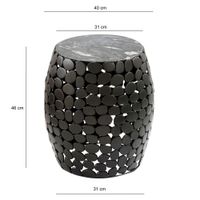 Beistelltisch rund 40cm Metall Couchtisch Marmor Alu Wohnzimmertisch Dekotisch – Ansicht 3