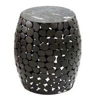 Beistelltisch rund 40cm Metall Couchtisch Marmor Alu Wohnzimmertisch Dekotisch – Ansicht 6