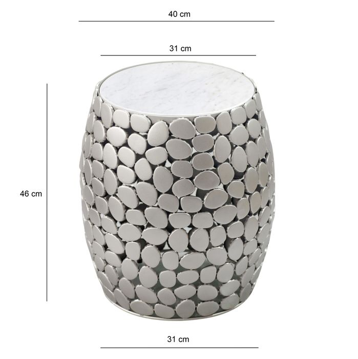 Beistelltisch rund 40cm Metall Couchtisch Marmor Alu Wohnzimmertisch Dekotisch – Maßzeichnung