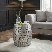 Beistelltisch rund 40cm Metall Couchtisch Marmor Alu Wohnzimmertisch Dekotisch – Ansicht 2