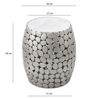 Beistelltisch rund 40cm Metall Couchtisch Marmor Alu Wohnzimmertisch Dekotisch – Ansicht 3