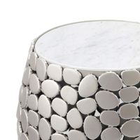 Beistelltisch rund 40cm Metall Couchtisch Marmor Alu Wohnzimmertisch Dekotisch – Ansicht 4