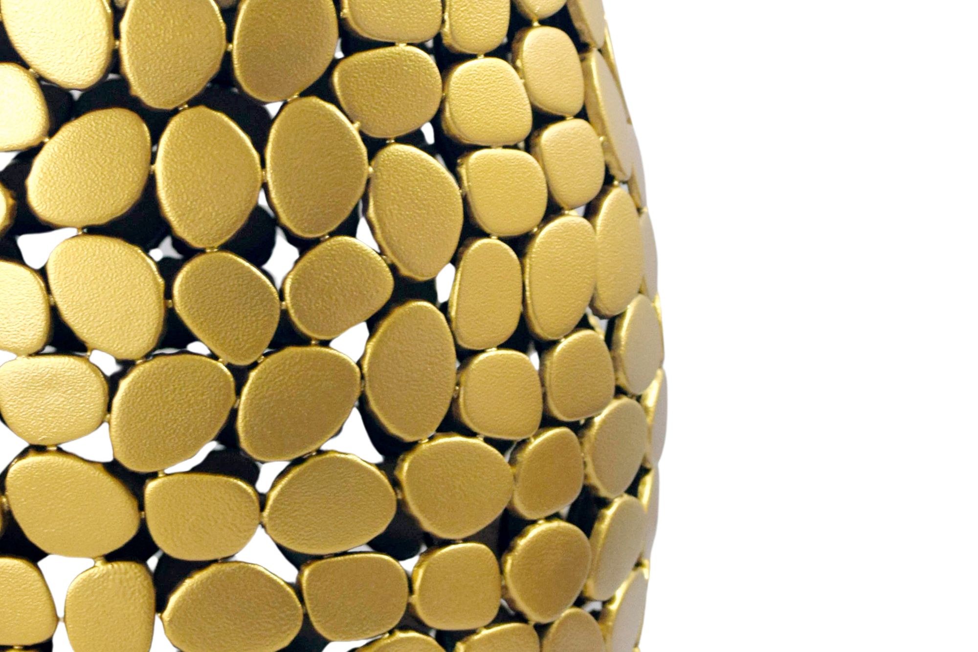 FineBuy Design Beistelltisch rund 40cm aus Aluminium – Couchtisch Alu – kleiner Wohnzimmertisch Metall – Dekotisch Wohnzimmer Handmade | Farbe: Gold