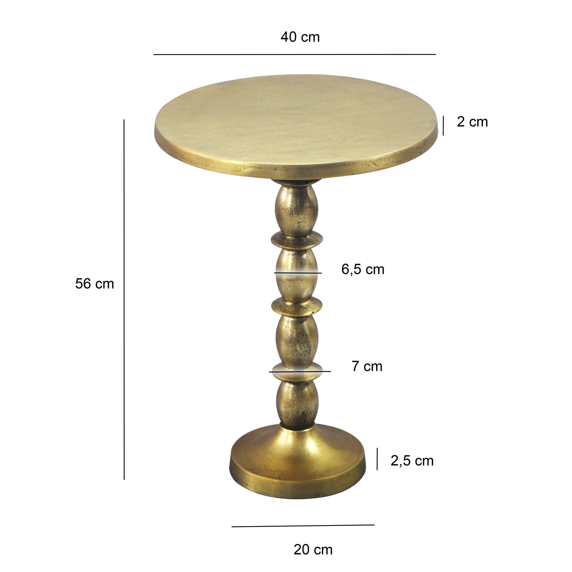 Beistelltisch Alu Gold 40cm Metall Couchtisch Wohnzimmertisch Dekotisch Tisch – Ansicht 3