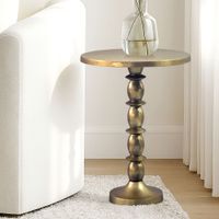 Beistelltisch Alu Gold 40cm Metall Couchtisch Wohnzimmertisch Dekotisch Tisch – Ansicht 1