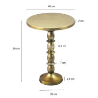 Beistelltisch Alu Gold 40cm Metall Couchtisch Wohnzimmertisch Dekotisch Tisch – Ansicht 3