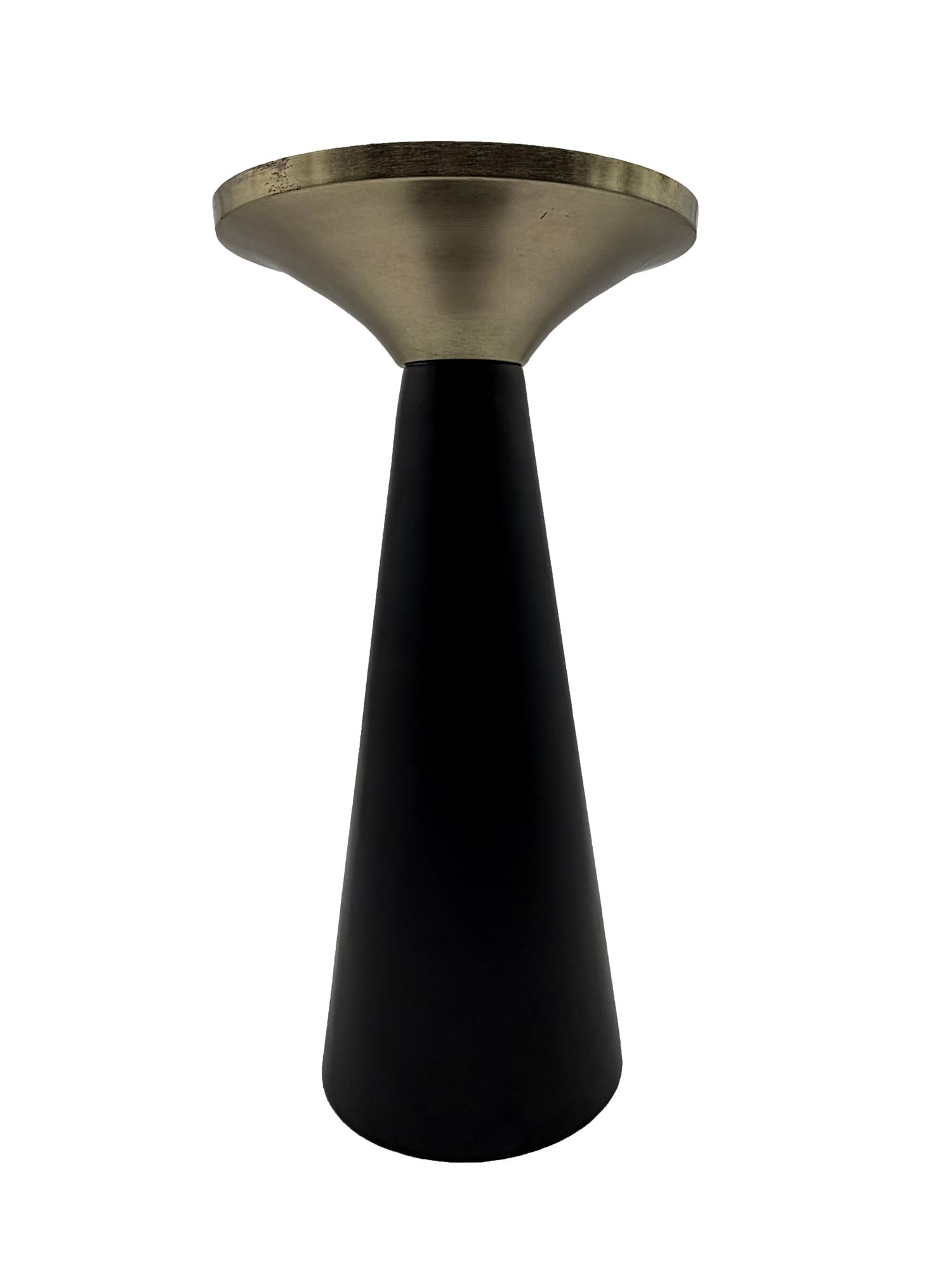 FineBuy Beistelltisch Eisen & Marmor Tischplatte 28cm rund - Kleiner runder Anstelltisch aus Metall Schwarz - Design Wohnzimmertisch - Dekotisch - Couchtisch - Metalltisch Handmade pflegeleicht | Farbe: Schwarz
