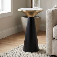 Beistelltisch Marmor Anstelltisch Metall Wohnzimmertisch Dekotisch Couchtisch – Ansicht 1