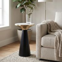 Beistelltisch Marmor Anstelltisch Metall Wohnzimmertisch Dekotisch Couchtisch – Ansicht 2