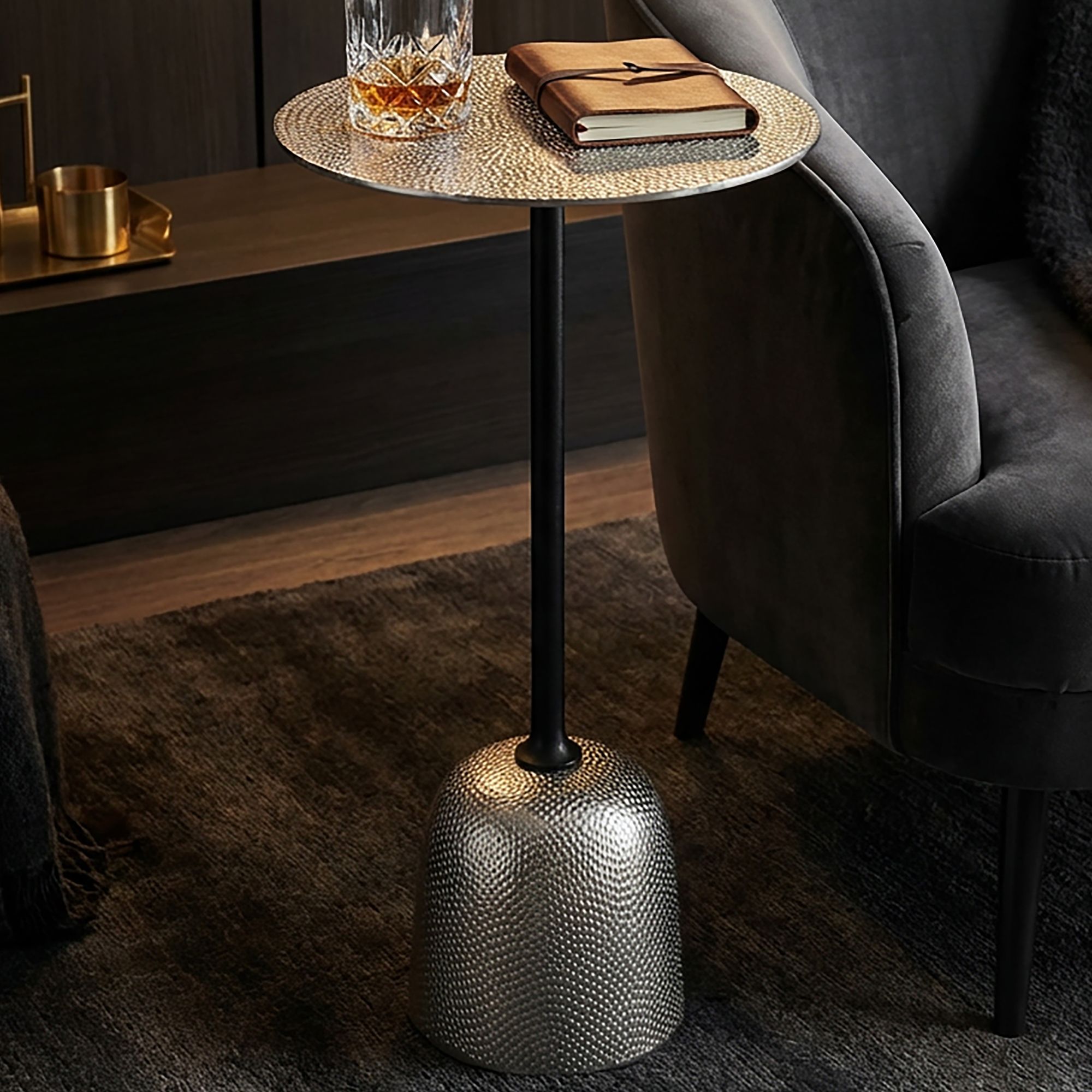 Beistelltisch Aluminium Anstelltisch Metall Wohnzimmertisch Dekotisch Couchtisch – Ansicht 1