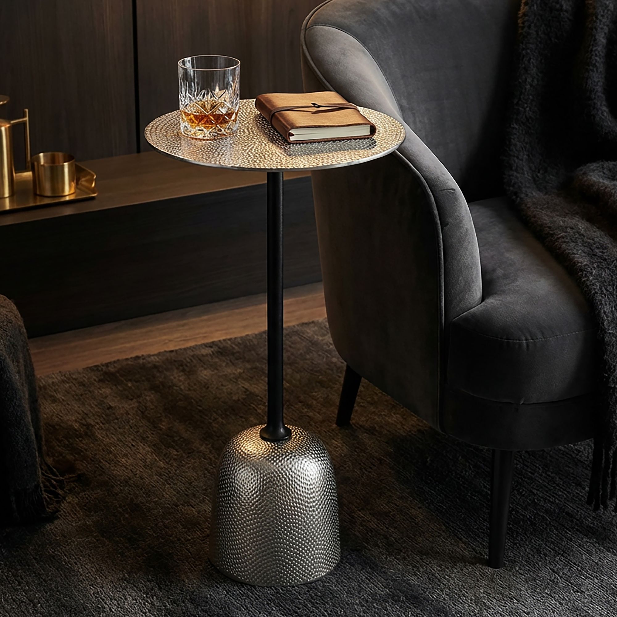 Beistelltisch Aluminium Anstelltisch Metall Wohnzimmertisch Dekotisch Couchtisch – Ansicht 2