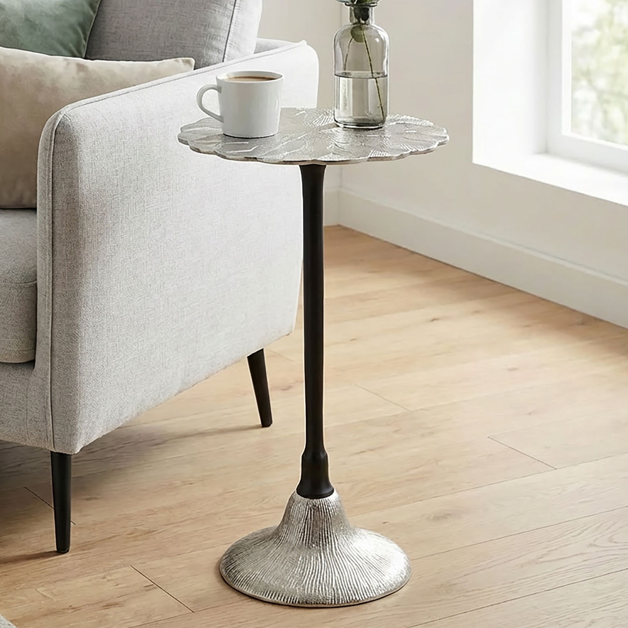 Beistelltisch Aluminium Anstelltisch Metall Wohnzimmertisch Dekotisch Couchtisch – Ansicht 1