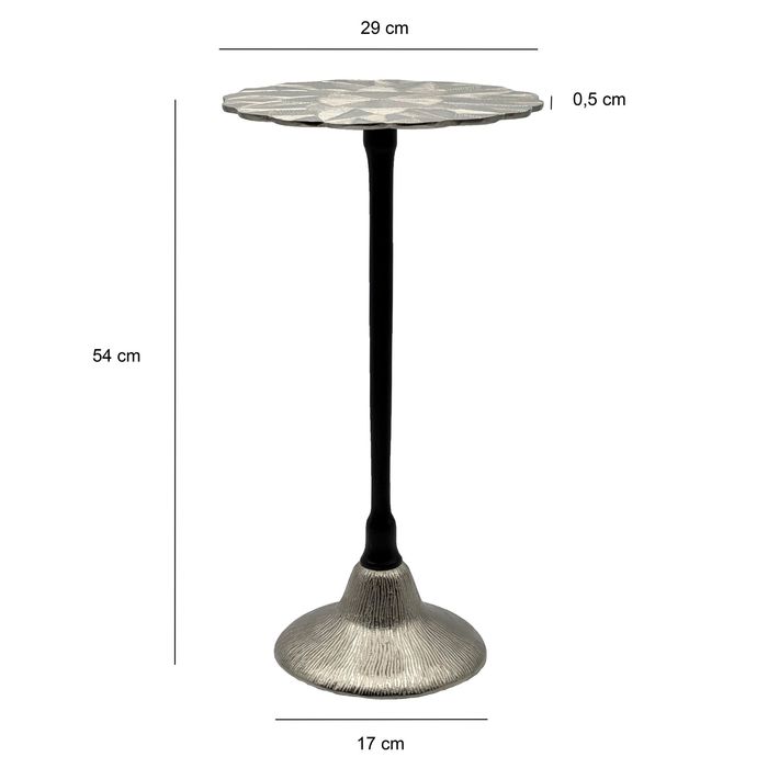 Beistelltisch Aluminium Anstelltisch Metall Wohnzimmertisch Dekotisch Couchtisch – Maßzeichnung