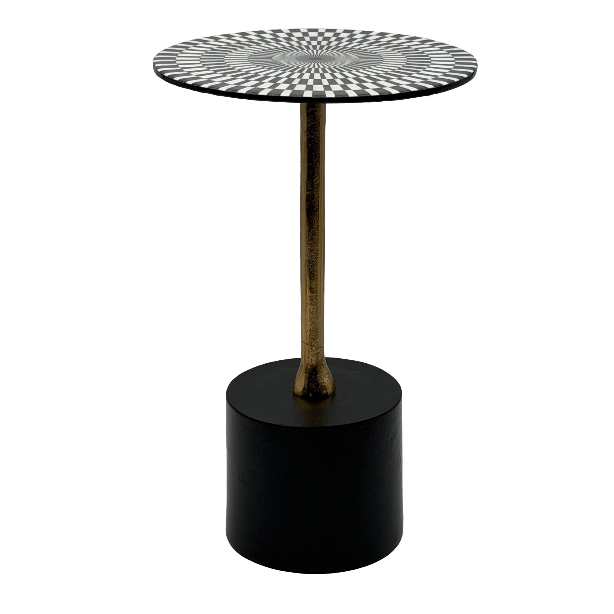 Beistelltisch Aluminium mit Op-Art-Muster