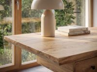 Schreibtisch 180 cm Massivholz Schublade Industrial Bürotisch Natur Holztisch – Ansicht 5